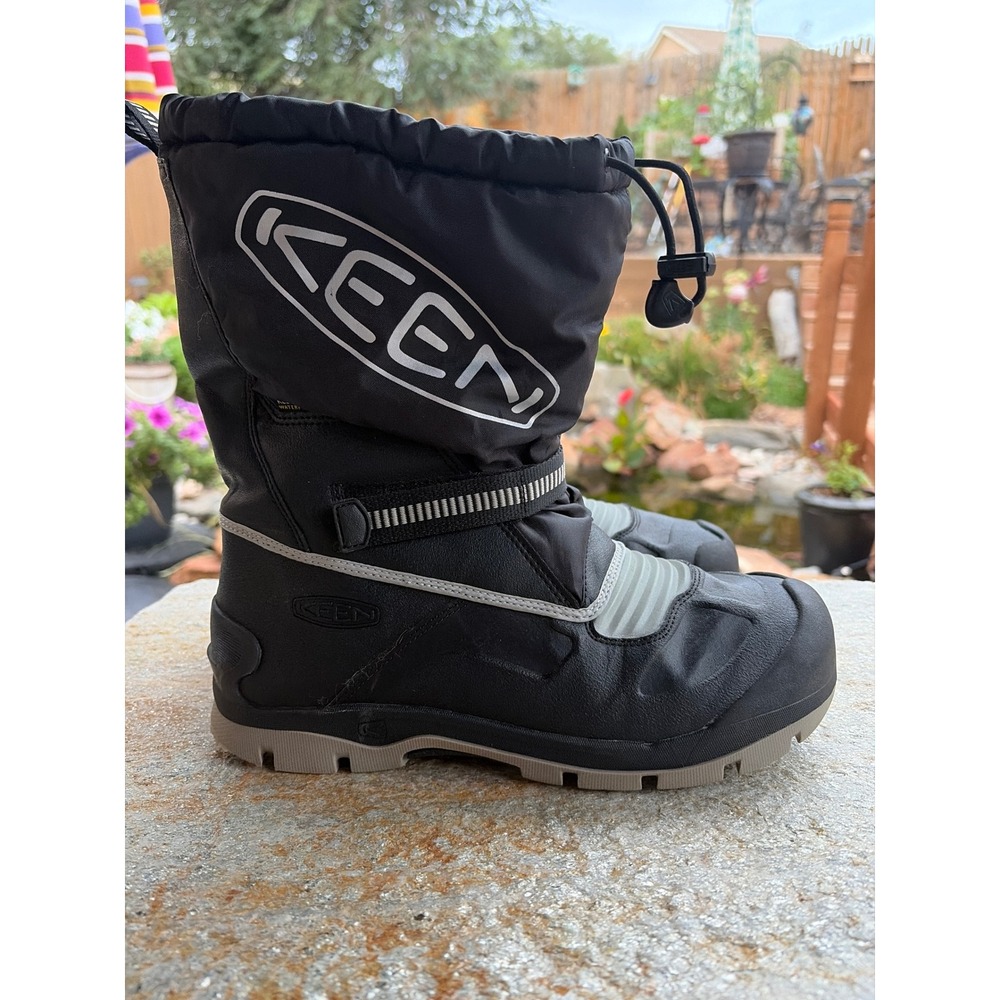Keen Kids Snow Troll Waterproof Winter Boots Black Grey 400g Insulated Size 7Y